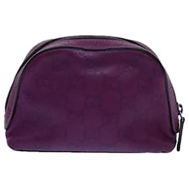 Gucci-GUCCI Guccissima GG Canvas Pouch Leather Purple 272366 Auth hk1243-Purple