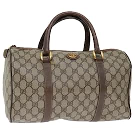 Gucci-GUCCI GG Supreme Hand Bag PVC Beige Auth mr095-Beige