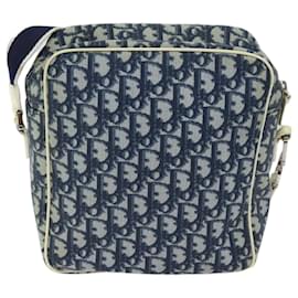 Christian Dior-Christian Dior Trotter Canvas Shoulder Bag Navy Auth mr110-Navy blue
