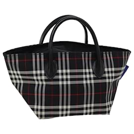 Autre Marque-Burberrys Nova Check Blue Label Borsa a mano Nylon Nero Auth kk207-Nero