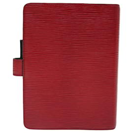 Louis Vuitton-LOUIS VUITTON Epi Agenda MM Day Planner Cover Red R20047 LV Auth 70297-Red