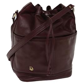 Christian Dior-Christian Dior Sac bandoulière Cuir Rouge Auth bs13138-Rouge