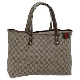 Gucci-GUCCI GG Supreme Web Sherry Line Sac cabas PVC Rouge Beige 211134 Auth yk11698-Rouge,Beige