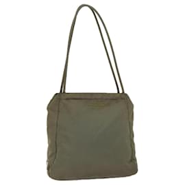 Prada-PRADA Shoulder Bag Nylon Khaki Auth bs13512-Khaki