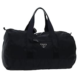 Prada-PRADA Boston Bag Nylon Black Auth bs13015-Black