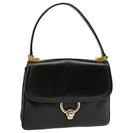 Gucci-GUCCI Bolso De Mano De Cuero 2forma de autenticación negra 70321-Negro