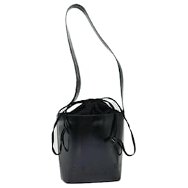 Céline-CELINE Shoulder Bag Enamel Black Auth 70828-Black