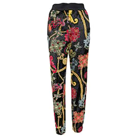 Versace-Versace Pantalon en velours baroque fleuri-Multicolore