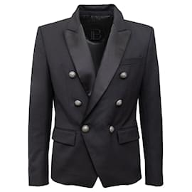 Balmain Double Breasted Blazer Black