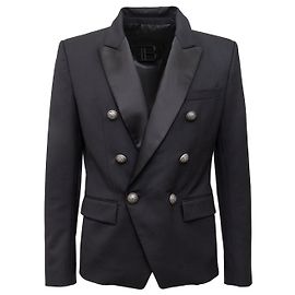 Blazer com peito forrado Balmain Preto