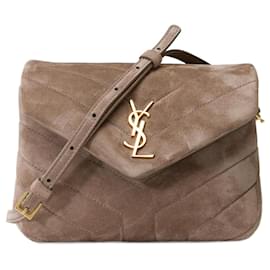 Yves Saint Laurent-YVES SAINT LAURENT bag in Etoupe Suede - 101853-Taupe