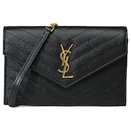 Yves Saint Laurent-YVES SAINT LAURENT Tasche aus schwarzem Leder - 101855-Schwarz