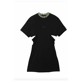 ROBE T-SHIRT EN COTON GIVENCHY AVEC DES OUVERTURES LATÉRALES. Noir