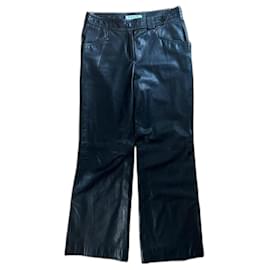 Christian Dior-Leather Black Pants Christian Dior by John Galliano-Black