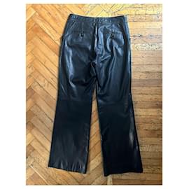 Christian Dior-Leather Black Pants Christian Dior by John Galliano-Black