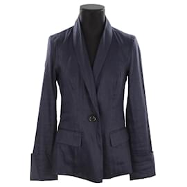 Diane Von Furstenberg-Linen blazer-Navy blue