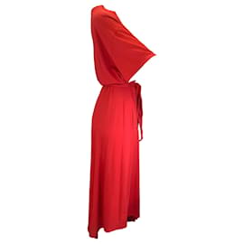 Autre Marque-Vestido midi asimétrico de punto elástico rojo de Alexandre Vauthier-Roja