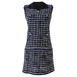 Chanel-Graffiti Collection Lesage Tweed Dress-Blue