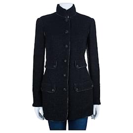 Chanel-Colección de chaqueta de tweed negro con botones de joya de Collectors CC.-Negro