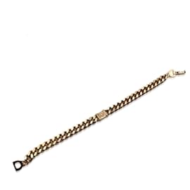 Christian Dior-bracelet logo à maillons de chaîne Groumette en métal doré vintage-Doré