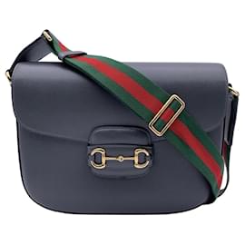 Gucci-Grey Leather Horsebit 1955 Unisex Box Shoulder Bag-Grey