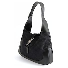 Gucci-Gucci Jackie shoulder bag in black monogram canvas-Black