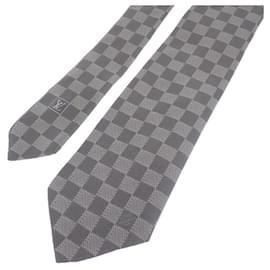 Louis Vuitton-Louis Vuitton Damier Classic Tie Gravata de lona M71214 Em uma boa condição-Outro