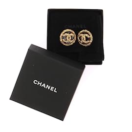 Chanel-Pendientes CHANEL T.  Chapado en oro-Negro