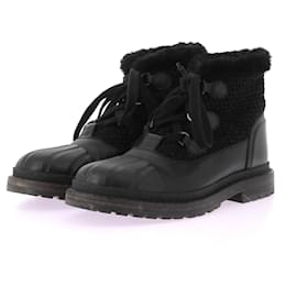 Chanel-CHANEL Stiefeletten T.EU 38.5 Leder-Schwarz