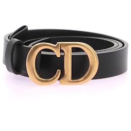 Dior-Cinturones DIOR T.cm 75 Cuero-Negro