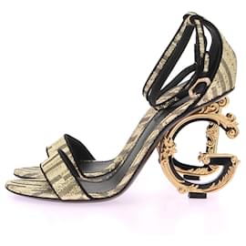 Dolce & Gabbana-DOLCE & GABBANA High Heels T.EU 38.5 Stoff-Golden