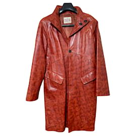 Autre Marque-NAZARENO GABRIELLI casaco e bolsa de couro-Preto,Bordeaux