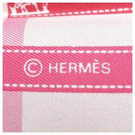 Hermès-Hermès Foulard En Soie Bolduc Rose-Rose