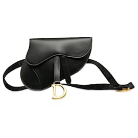 Dior-Riñonera Saddle Dior de cuero negro-Negro