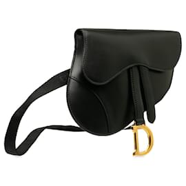 Dior-Dior Black Leather Saddle Belt Bag-Black
