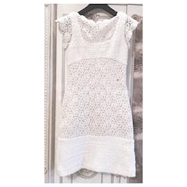 Chanel-9K$ Paris / Salzburg Lesage Tweed Dress-Cream