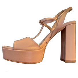 Liu.Jo T-Bar Leather Sandals Nude Other