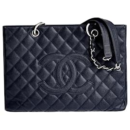 Chanel-GST caviar shopping tote-Navy blue