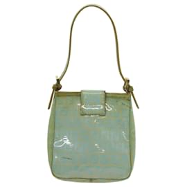 Fendi-FENDI Zucchino Canvas Hand Bag Green Auth bs13377-Green