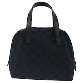 Gucci-GUCCI GG Canvas Hand Bag Black 124542 Auth am6049-Black