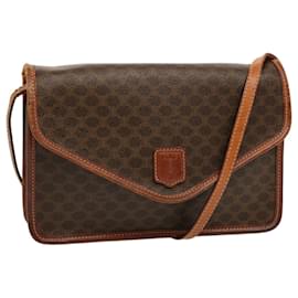 Céline-CELINE Macadam Canvas Shoulder Bag PVC Brown Auth 70324-Brown