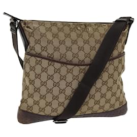 Gucci-GUCCI GG Canvas Shoulder Bag Beige 145857 auth 70601-Beige