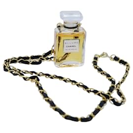 Chanel-CHANEL Perfume Necklace Gold CC Auth ar11599b-Golden