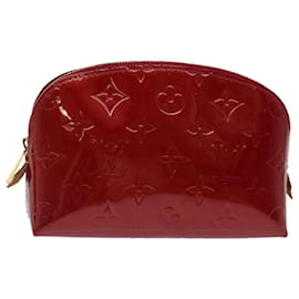 Louis Vuitton-LOUIS VUITTON Vernis Pochette Cosmetic PM Rouge Grunadine M91746 LV Auth 70494-Andere
