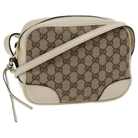 Gucci-GUCCI GG Canvas Shoulder Bag Outlet Beige 449413 Auth am6051-Beige
