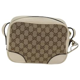 Gucci-GUCCI GG Canvas Shoulder Bag Outlet Beige 449413 Auth am6051-Beige