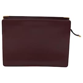 Cartier-CARTIER Pochette Pelle Bordeaux Auth 70664-Bordò