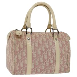 Christian Dior-Christian Dior Trotter Canvas Hand Bag Pink Auth 70171-Pink