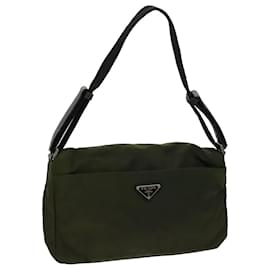 Prada-PRADA Shoulder Bag Nylon Khaki Auth 70210-Khaki