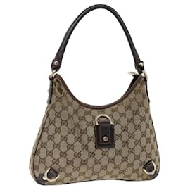 Gucci-GUCCI GG Canvas Shoulder Bag Beige 130738 auth 70130-Beige